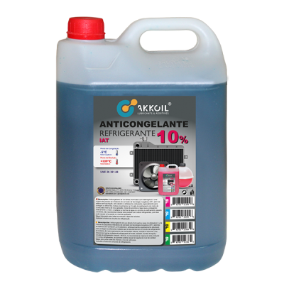 Akkoil Anticongelante 10% Azul Inorgânico 5L