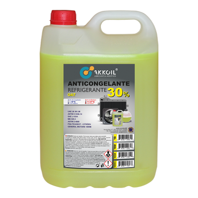 Akkoil Anticongelante 30% OAT Amarelo Orgânico 5L