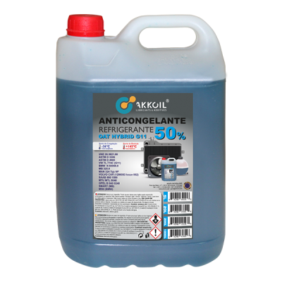 Akkoil Anticongelante 50% Azul Hybrid G11 5L