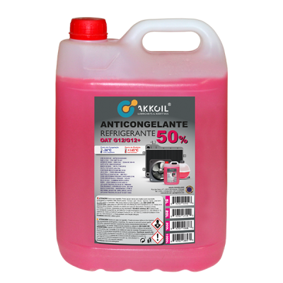Akkoil Anticongelante 50% Rosa G12/G12+ Orgânico 5L